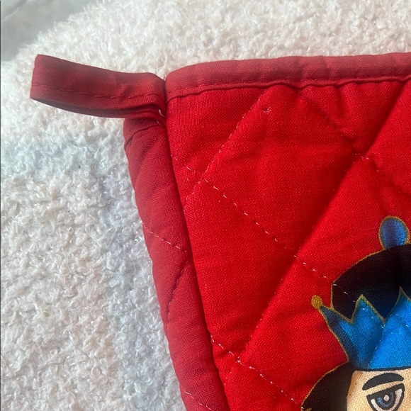 Vintage Red Quilted Holiday Stocking with Nutcrackers - Picture 4 of 7